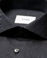 Eton Subtle Texture Herringbone Brushed Cotton Signature Flanel Overhemd Navy