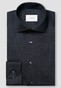 Eton Subtle Texture Herringbone Brushed Cotton Signature Flanel Overhemd Navy