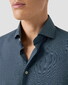 Eton Subtle Texture Herringbone Brushed Cotton Signature Flannel Shirt Dark Evening Blue