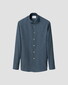 Eton Subtle Texture Herringbone Brushed Cotton Signature Flannel Shirt Dark Evening Blue