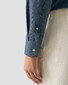 Eton Subtle Texture Herringbone Brushed Cotton Signature Flannel Shirt Dark Evening Blue