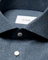 Eton Subtle Texture Herringbone Brushed Cotton Signature Flannel Shirt Dark Evening Blue