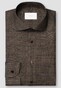 Eton Super 120s Merino Wool Allover Mini Check Overhemd Donker Bruin