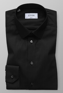 Eton Super Slim Poplin Uni Shirt Black