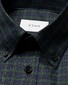 Eton Tartan Plaid Check Organic Cotton Twill Button-Down Overhemd Navy-Groen