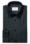 Eton Tartan Plaid Check Organic Cotton Twill Button-Down Overhemd Navy-Groen