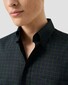 Eton Tartan Plaid Check Organic Cotton Twill Button-Down Overhemd Navy-Groen