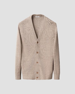 Eton Textured Cotton Linnen Knit Vest Beige