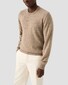 Eton Thick Plain Stitch Luxury Eco Cashmere Crew Neck Trui Beige