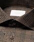 Eton Tonal Check Pattern Ultra-Soft Reda 120s Merino Wool Overhemd Donker Bruin
