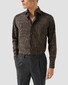 Eton Tonal Check Pattern Ultra-Soft Reda 120s Merino Wool Overhemd Donker Bruin