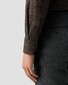 Eton Tonal Check Pattern Ultra-Soft Reda 120s Merino Wool Overhemd Donker Bruin