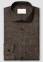 Eton Tonal Check Pattern Ultra-Soft Reda 120s Merino Wool Overhemd Donker Bruin