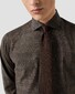 Eton Tonal Check Pattern Ultra-Soft Reda 120s Merino Wool Overhemd Donker Bruin