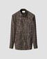 Eton Tonal Check Pattern Ultra-Soft Reda 120s Merino Wool Overhemd Donker Bruin