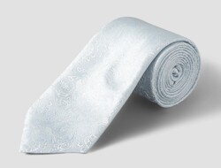 Eton Tonal Paisley Pattern Rich Texture Tie Light Blue