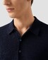 Eton Tonal Pinstripe Stripe Pattern Soft Organic Cotton Polo Navy
