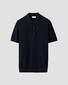 Eton Tonal Pinstripe Stripe Pattern Soft Organic Cotton Polo Navy