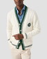 Eton Tretorn Cotton V-Neck Cardigan Off White-Green