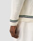 Eton Tretorn Cotton V-Neck Cardigan Off White-Green