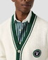 Eton Tretorn Cotton V-Neck Cardigan Off White-Green
