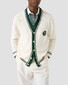 Eton Tretorn Cotton V-Neck Cardigan Vest Off White-Groen