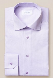 Eton Twill Cutaway Faux Uni Overhemd Licht Paars