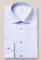 Eton Twill Cutaway Faux Uni Overhemd Lichtblauw-Wit