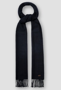 Eton Twill Merino Wool Solid Color Scarf Navy
