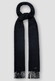 Eton Twill Merino Wool Solid Color Sjaal Navy