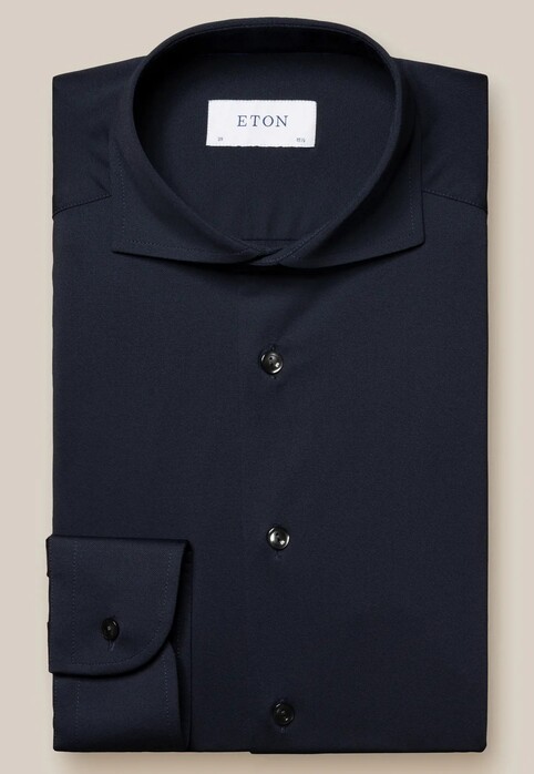 Eton Ultimate Comfort Four-Way Stretch Overhemd Navy