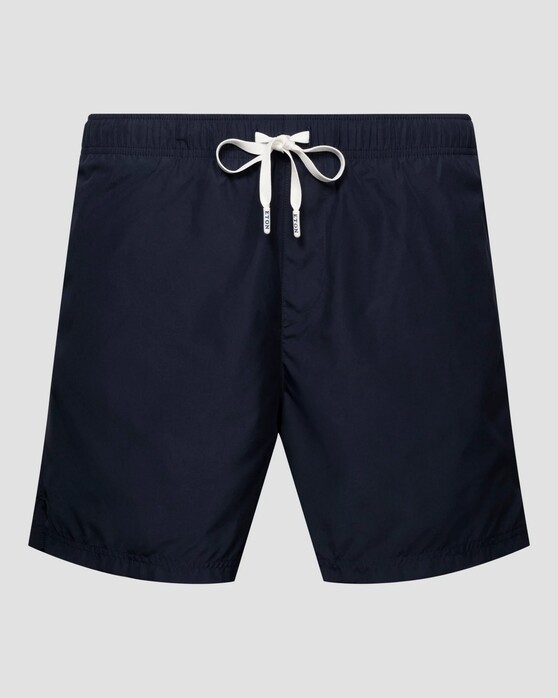 Eton Uni Color Drawstring Rear Zip Pocket Swim Short Navy