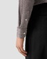 Eton Uni Color Merceized Filo di Scozia Jersey Jacquard Knit Overhemd Bruin