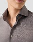 Eton Uni Color Merceized Filo di Scozia Jersey Jacquard Knit Overhemd Bruin