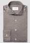 Eton Uni Color Merceized Filo di Scozia Jersey Jacquard Knit Overhemd Bruin