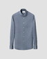 Eton Uni Color Merceized Filo di Scozia Jersey Jacquard Knit Overhemd Dark Blue Melange