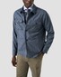 Eton Uni Color Merceized Filo di Scozia Jersey Jacquard Knit Overhemd Licht Blauw