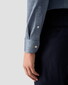 Eton Uni Color Merceized Filo di Scozia Jersey Jacquard Knit Shirt Dark Blue Melange