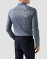 Eton Uni Color Merceized Filo di Scozia Jersey Jacquard Knit Shirt Dark Blue Melange