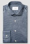 Eton Uni Color Merceized Filo di Scozia Jersey Jacquard Knit Shirt Dark Blue Melange