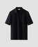 Eton Uni Color Open Collar Texture Jacquard Knit Polo Navy