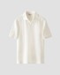 Eton Uni Color Open Collar Texture Jacquard Knit Polo Off White