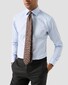 Eton Uni Color Organic Cotton Signature Twill Floral Contrast Fabric Overhemd Licht Blauw