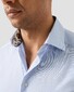 Eton Uni Color Organic Cotton Signature Twill Floral Contrast Fabric Overhemd Licht Blauw