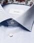 Eton Uni Color Organic Cotton Signature Twill Floral Contrast Fabric Overhemd Licht Blauw