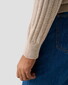 Eton Uni Color Rib Knit Luxury Organic Cotton Trui Beige
