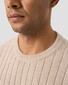 Eton Uni Color Rib Knit Luxury Organic Cotton Trui Beige