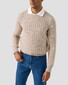 Eton Uni Color Rib Knit Luxury Organic Cotton Trui Beige