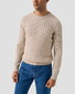 Eton Uni Color Rib Knit Luxury Organic Cotton Trui Beige