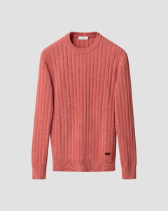 Eton Uni Color Rib Knit Luxury Organic Cotton Trui Roze